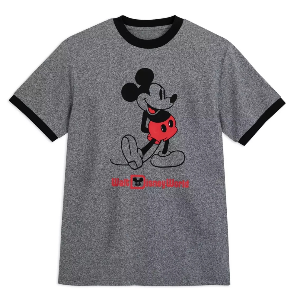 Disney Parks Mickey Mouse Standing Ringer T-Shirt for Adults . Unisex